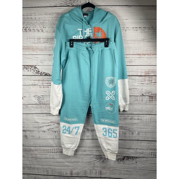 The Birth Place Other - The Birth Place Sweatshirt Set Men's Medium Hoodie Joggers 24/7 365 USA